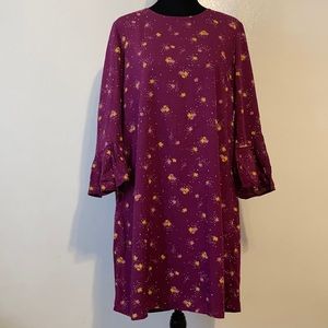 Old Navy Plum Dress with Flowers Design